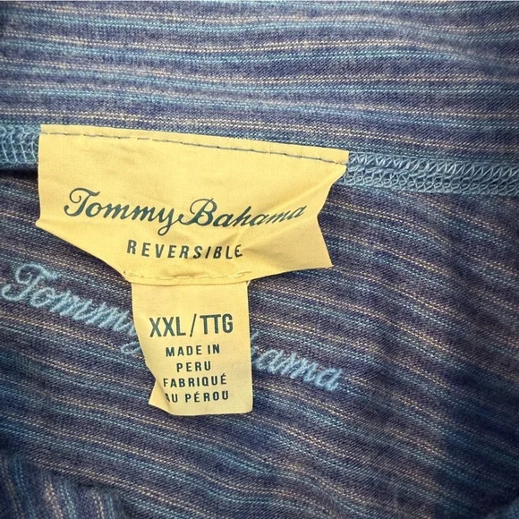 Tommy Bahama Men's Ferrara Flip Half Zip Pullover Sweater Blue XXL TTG